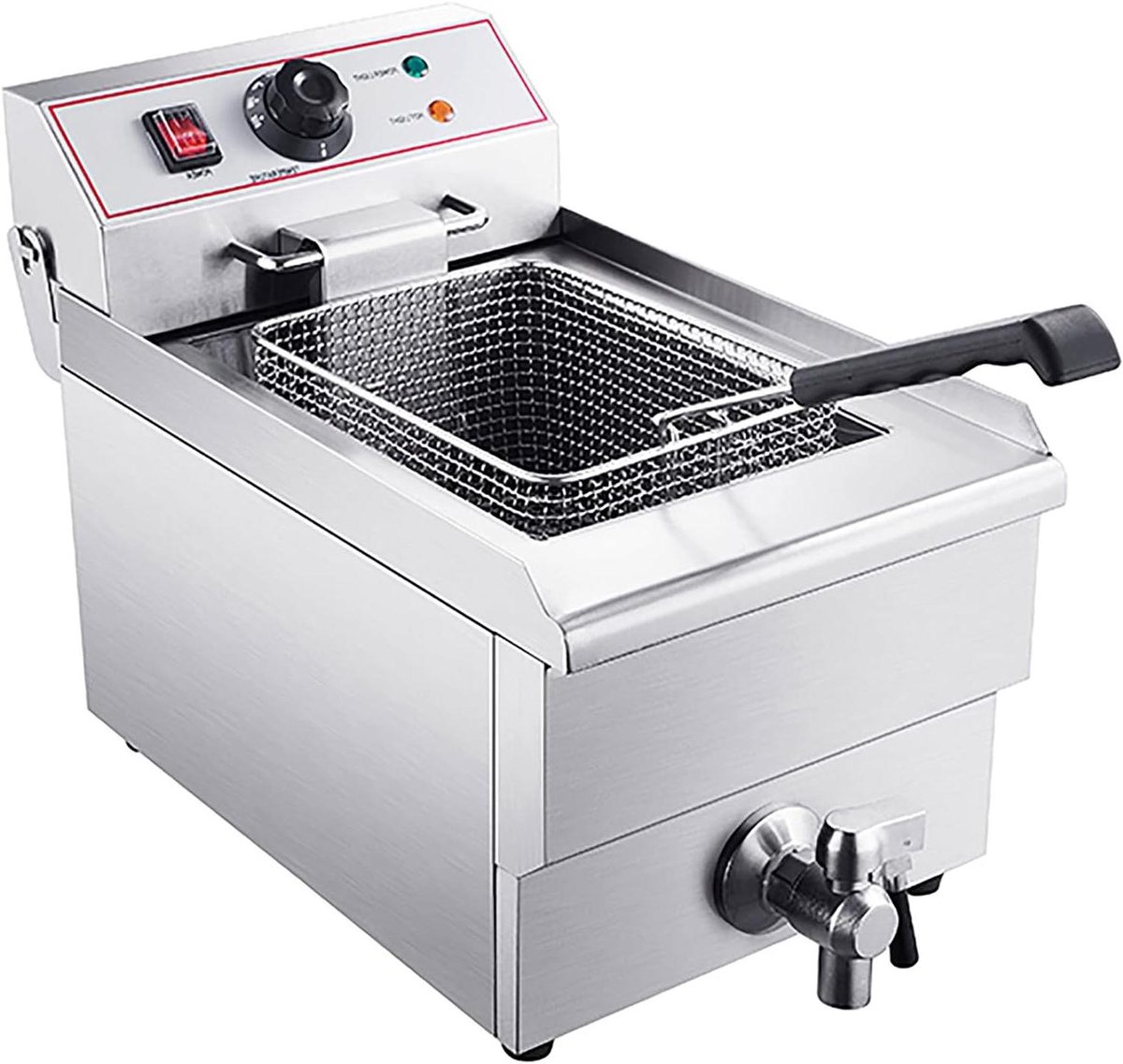Elektrische Frituurpan - Friteuse Professioneel - Thuis Frituren - Snelle Verwarming - 10L - Zilver