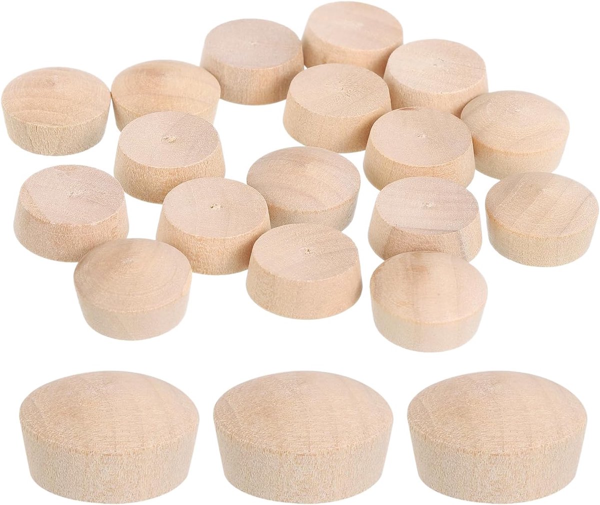 Knopen, 18,5 mm x 18,5 mm, voor gaten van hardhout, voor gaten, schroeven, hout, voor meubels, houtbewerking, decoratie, handwerk (20 mm x 18,5 mm)