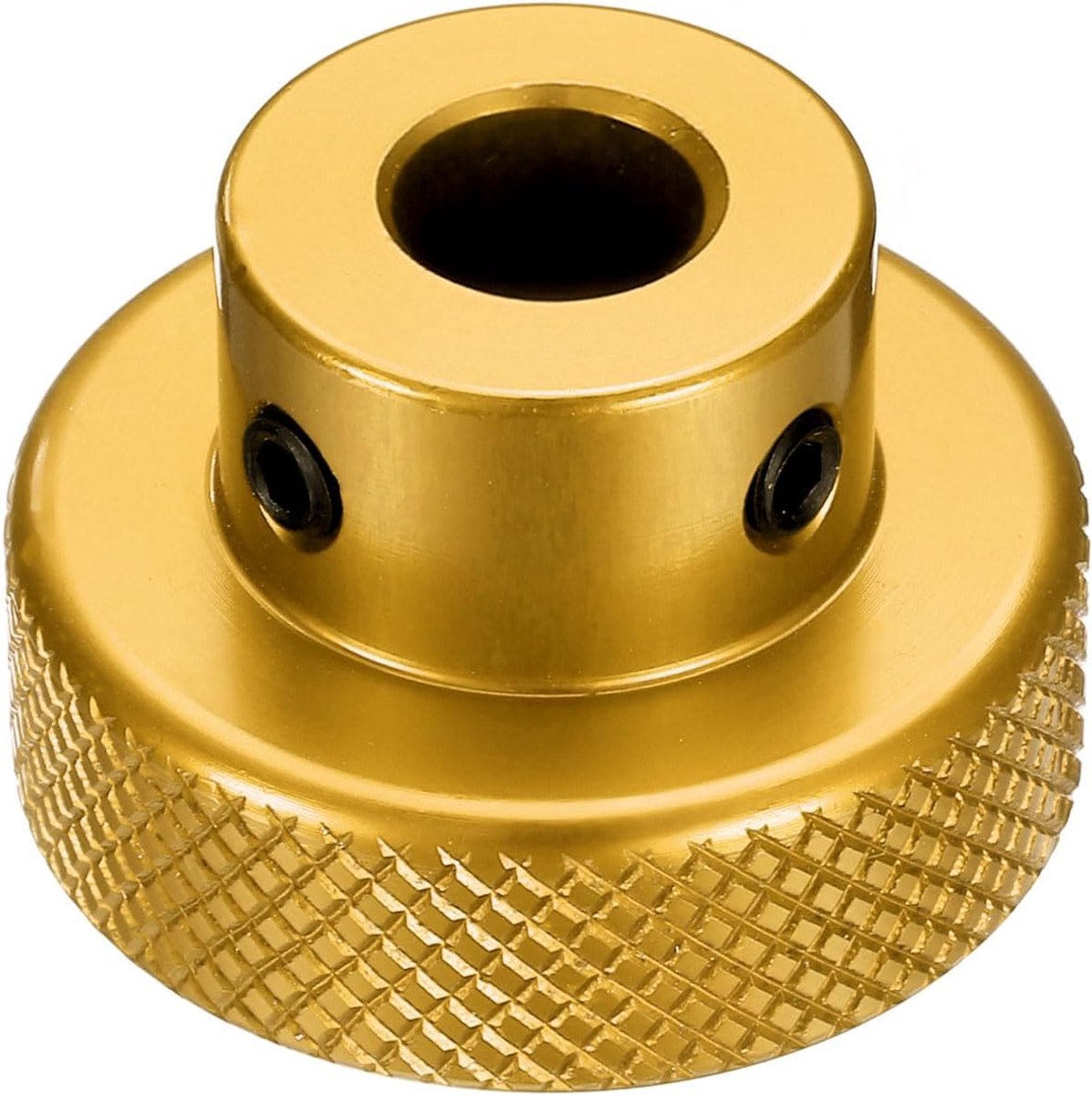 Aluminium knop 30 mm OD 9 mm gat knop voor freesmachine aluminium knop voor machieedschap met sleutel en 2 schroeven voor draaibank, goudkleurig