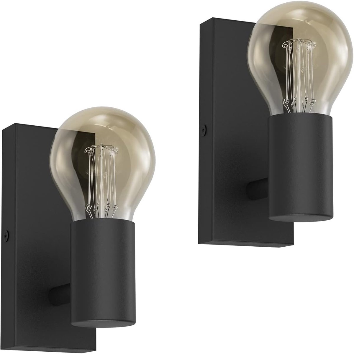 Wandlamp, E27, vintage, industrieel, draaibaar, retro, van metaal, wandverlichting voor trap, hal, slaapkamer, woonkamer, keuken, zwart, lamp niet inbegrepen