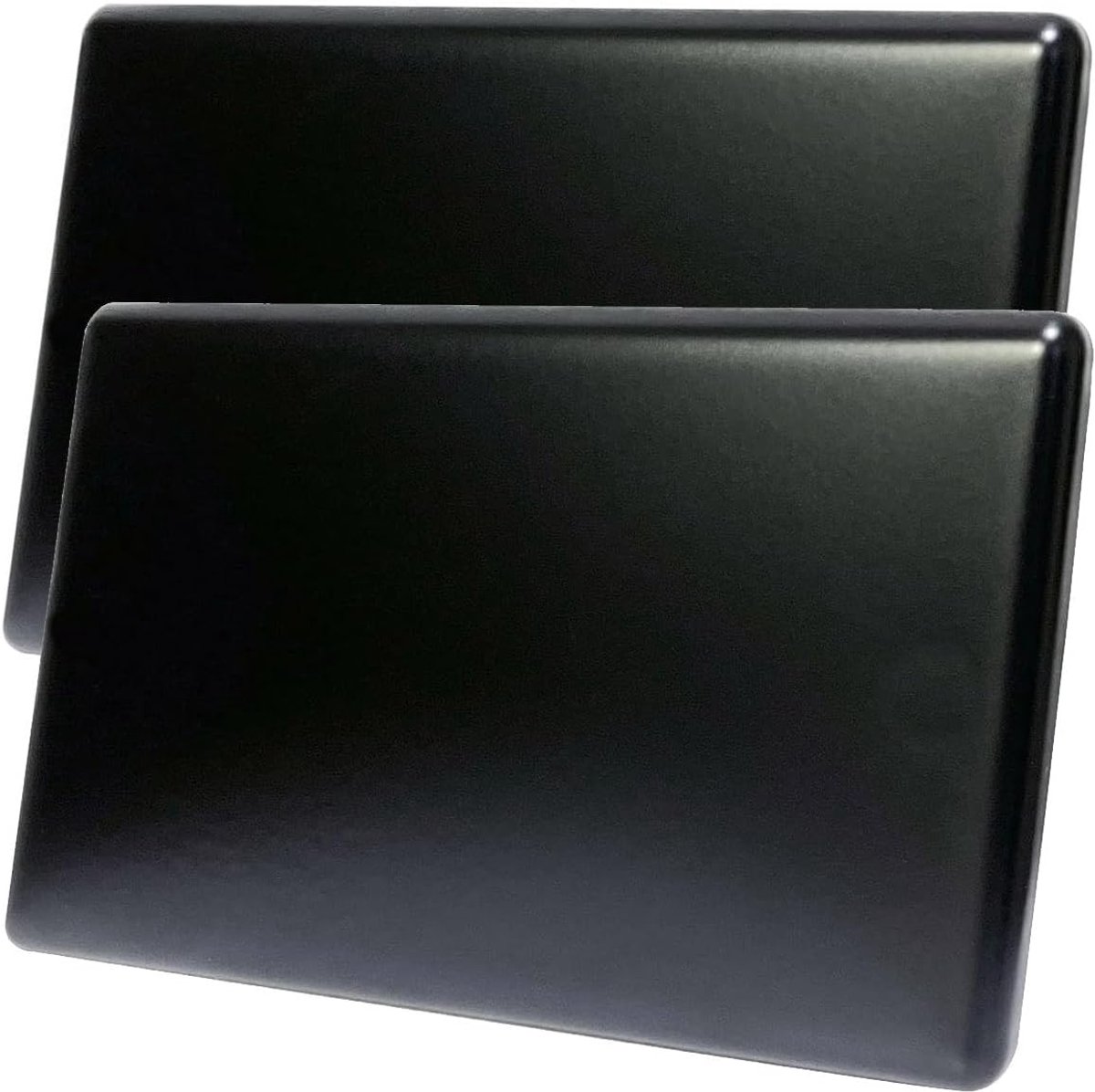 Schroefloze 2-voudige blindafdekking, zelfklevende blinde afdekking, platte afdekking, dubbele blinde afdekking, afgeronde randen 185 x 100 mm, voor 2-voudige inbouwdozen, zwart