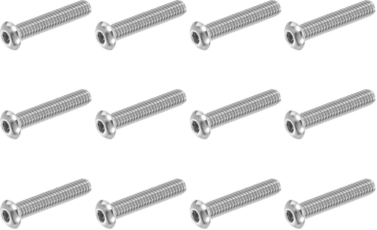 Verzonken kop inbusschroeven 12 stuks 1/4-20 UNC x 1-3/8 inch 304 roestvrij staal zeskantaandrijving volledige schroefdraad machineschroeven voor meubels waterpomp lampen zilver