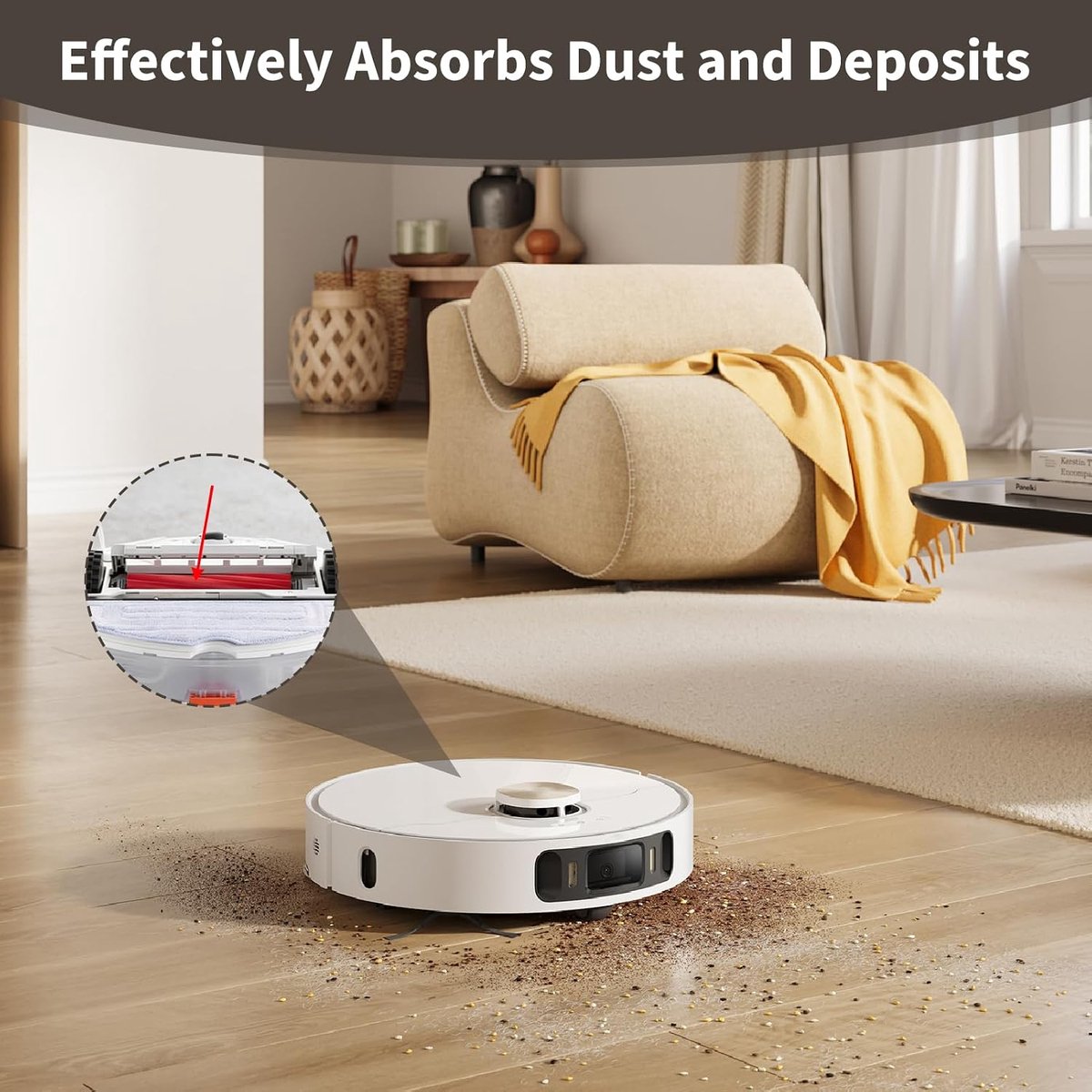 2 stuks, compatibel met Roborock S7 S7 MaxV Ultra S7 Pro Ultra S7 Max Ultra Q7 Max Q Revo, rubberen borstel, afneembare centrale rol voor robotstofzuiger, reserveaccessoires