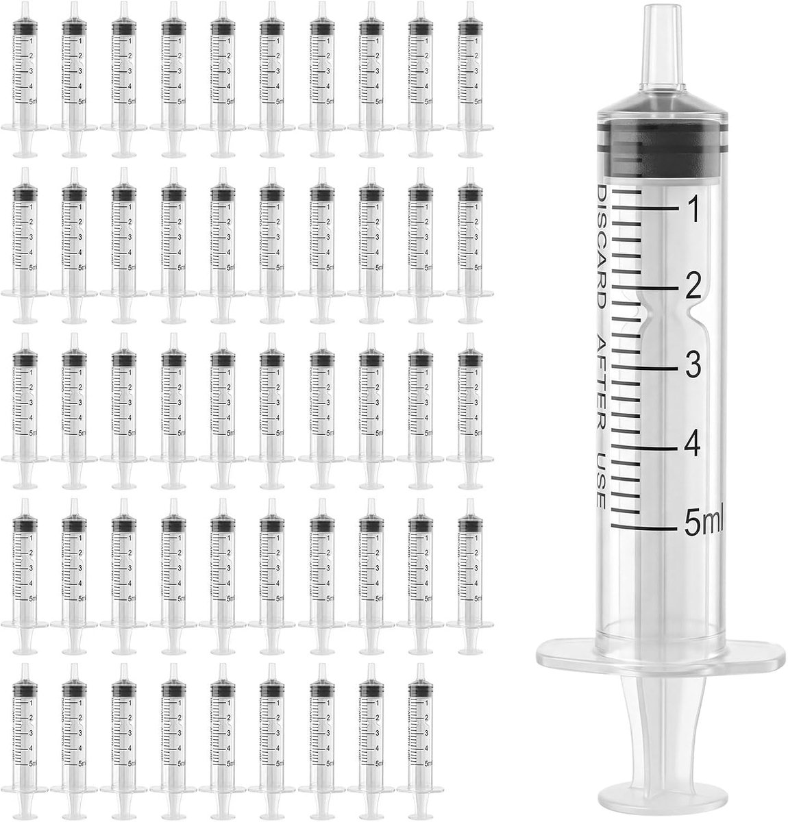 50 Stuks 5ml Colostrum Spuit, Naaldloze Kunststof Spuit voor Laboratoria | Herbruikbare Doseerspuit voor Wetenschappelijke Laboratoria, Huisdier Voeding, Lijm Applicator, Plantenbewatering