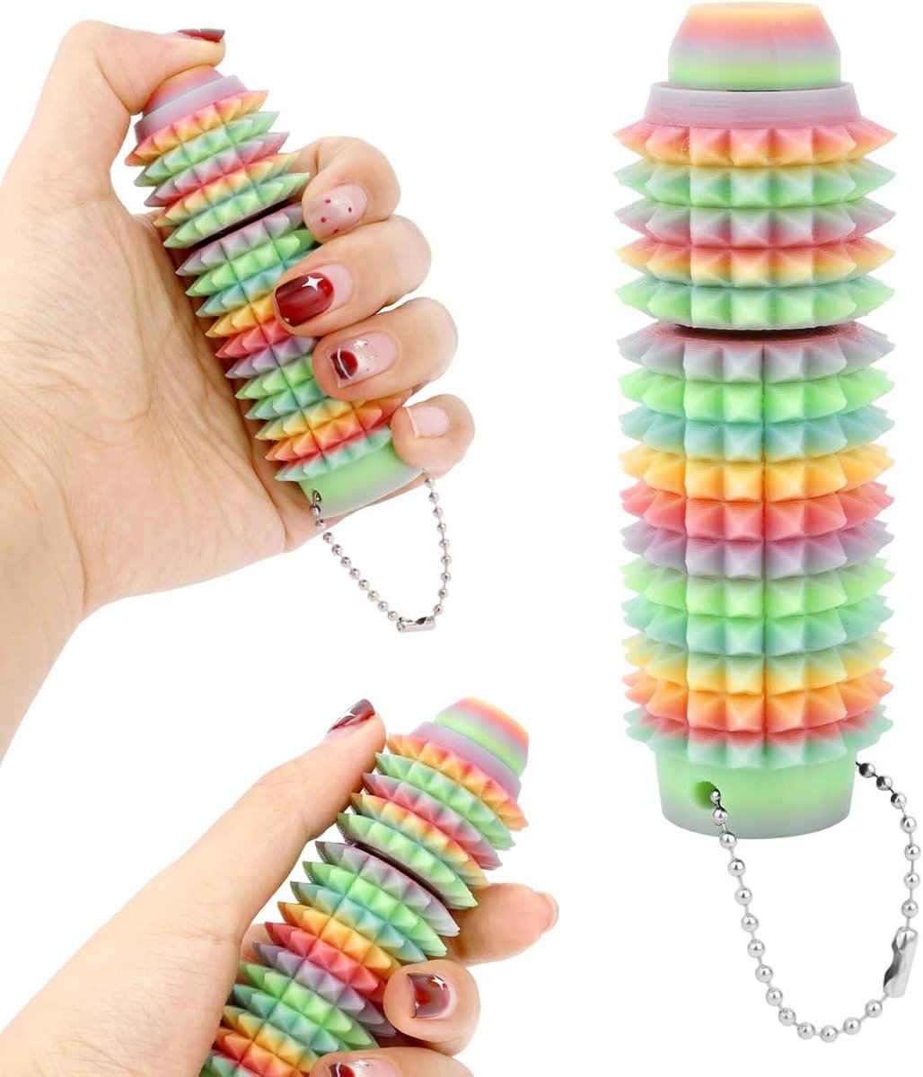 Grippie Stim Fidget Roller, Draagbaar Stekelig Spinner Clicker Fidget Speelgoed Roterend Sensorisch Gadget voor Focus Ontspanning Volwassenen Tieners Nieuwigheid Cadeaus (Kleurrijk)
