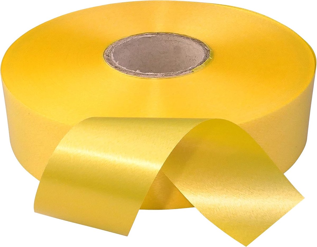 - C54190 - rol lint lint voor geschenkverpakking bloemen - 3 cm x 90 m - voor decoratie ceremonie bruiloft verjaardag feest - kleur geel