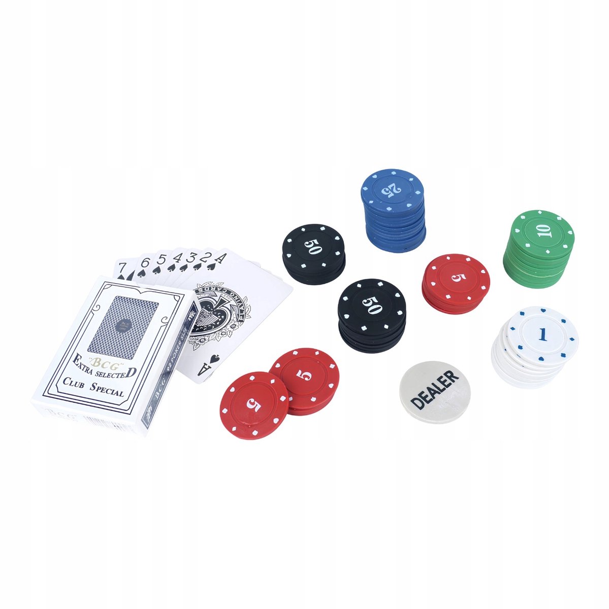 80 Pokerchips Set - Metalen Blik, 19x11,5x5 cm