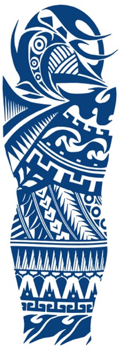 Tijdelijke sleeve tattoo maori tribal minimalistisch 2 weken