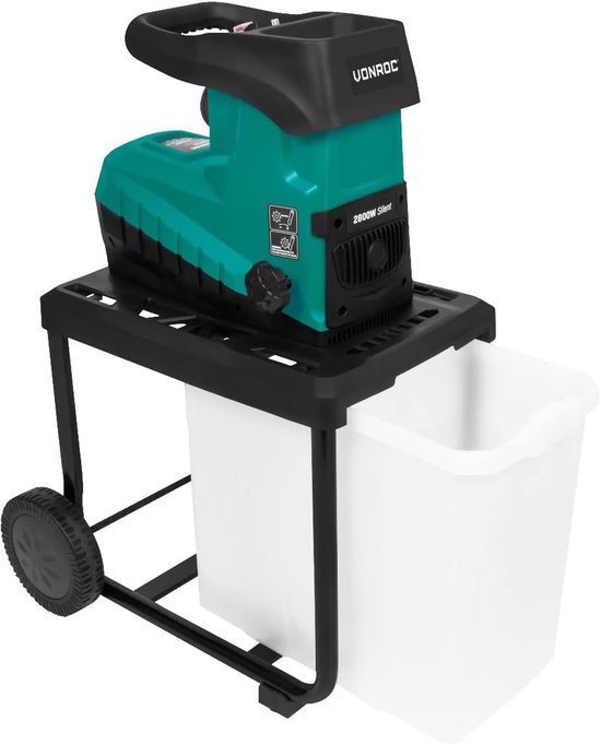 Elektrische Tuinhakselaar - 2500W - Takken tot 45 mm - 60L Opvangzak - Stille Hakselaar voor Tuinafval — afbeelding 4