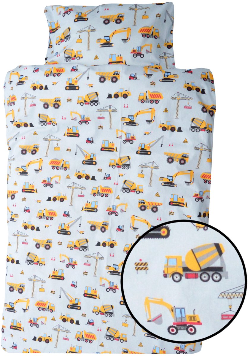 Kinderbeddengoed 100x135 cm - Bouwmachines & Grondverzet