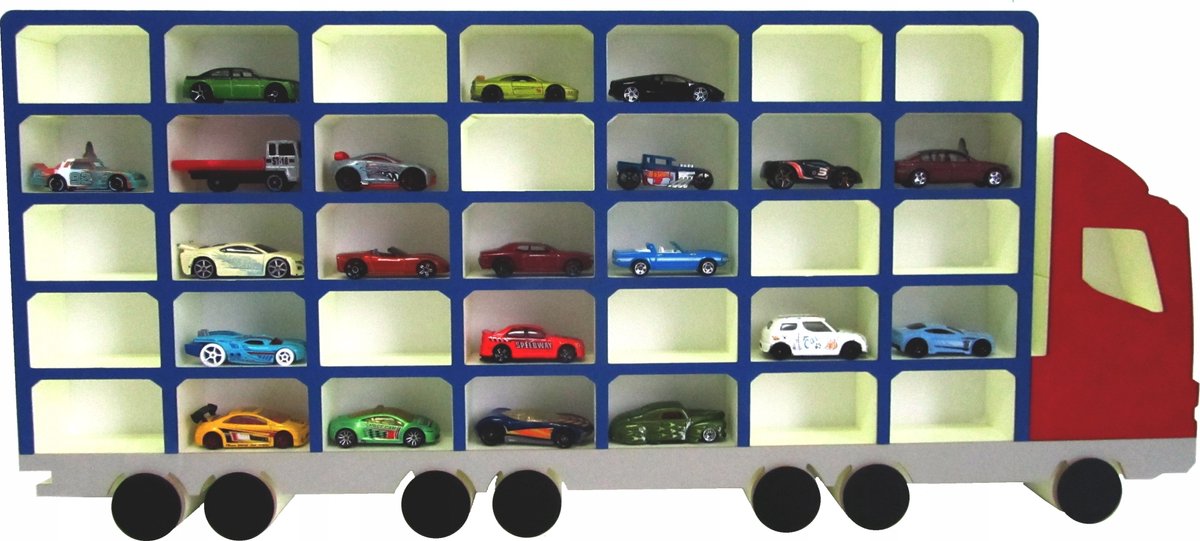 Speelgoed Truck Rek voor 35 Autootjes - Kinderkamer Organizer