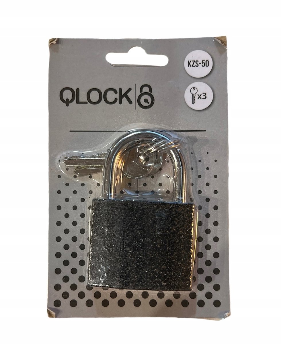 QLOCK IJzeren Hangslot KZS-50 met 3 Sleutels - Klapsluiting
