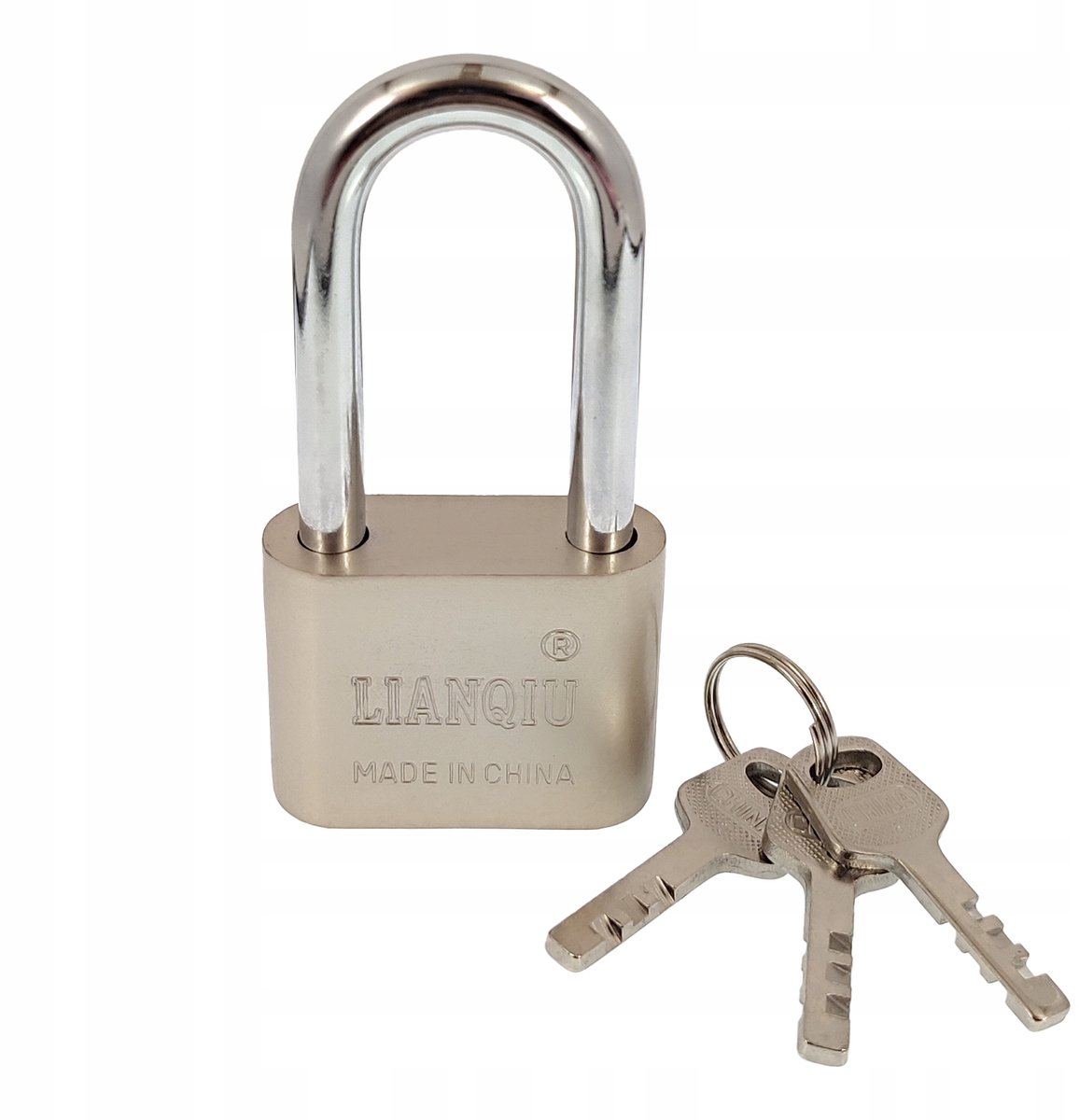 Waterdicht Hangslot met Lange Beugel, Chromé, 50mm, Sleutel