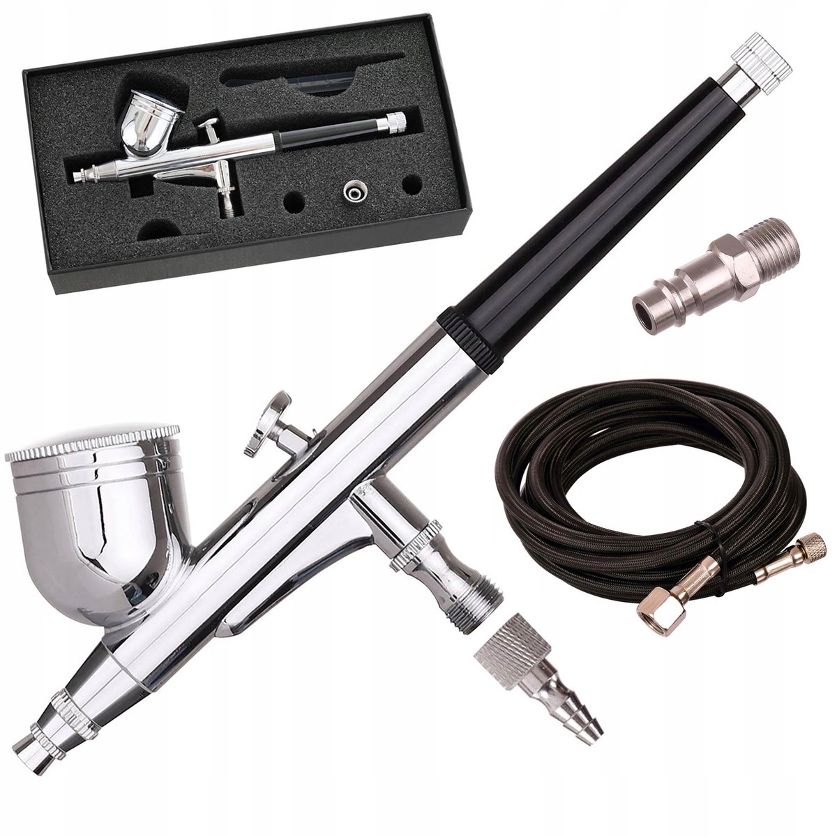 Precisie Aerograaf Double Action, 0.3mm, 3m slang, voor compressor