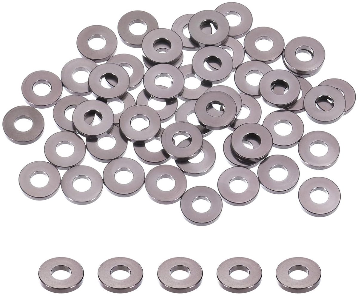 Platte sluitringen van aluminiumlegering M5, verdikking, voor Rc-modelonderdelen, titanium grijs, 50 stuks