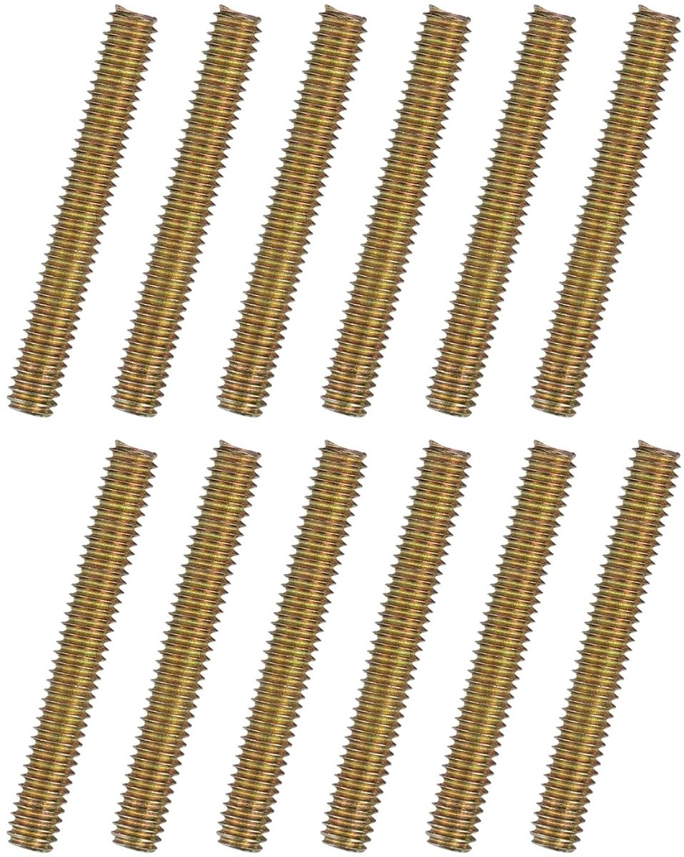 12 stuks schroeven met volledige schroefdraad, 5/16 x 2-1/4 inch, alle draadpennen, lange schroefdraadschroeven, koolstofstaal voor meubels, leuning, montage, bevestiging, aansluiting,