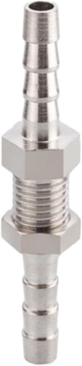 Slang Weerhaak Koppelstuk, Metalen Slangsplitter Lasser Weerhaak Lasser Slangsplitter Verbinder Slangkoppelstuk Adapter Aansluiting voor Lucht Water Olie (4MM Zilver)