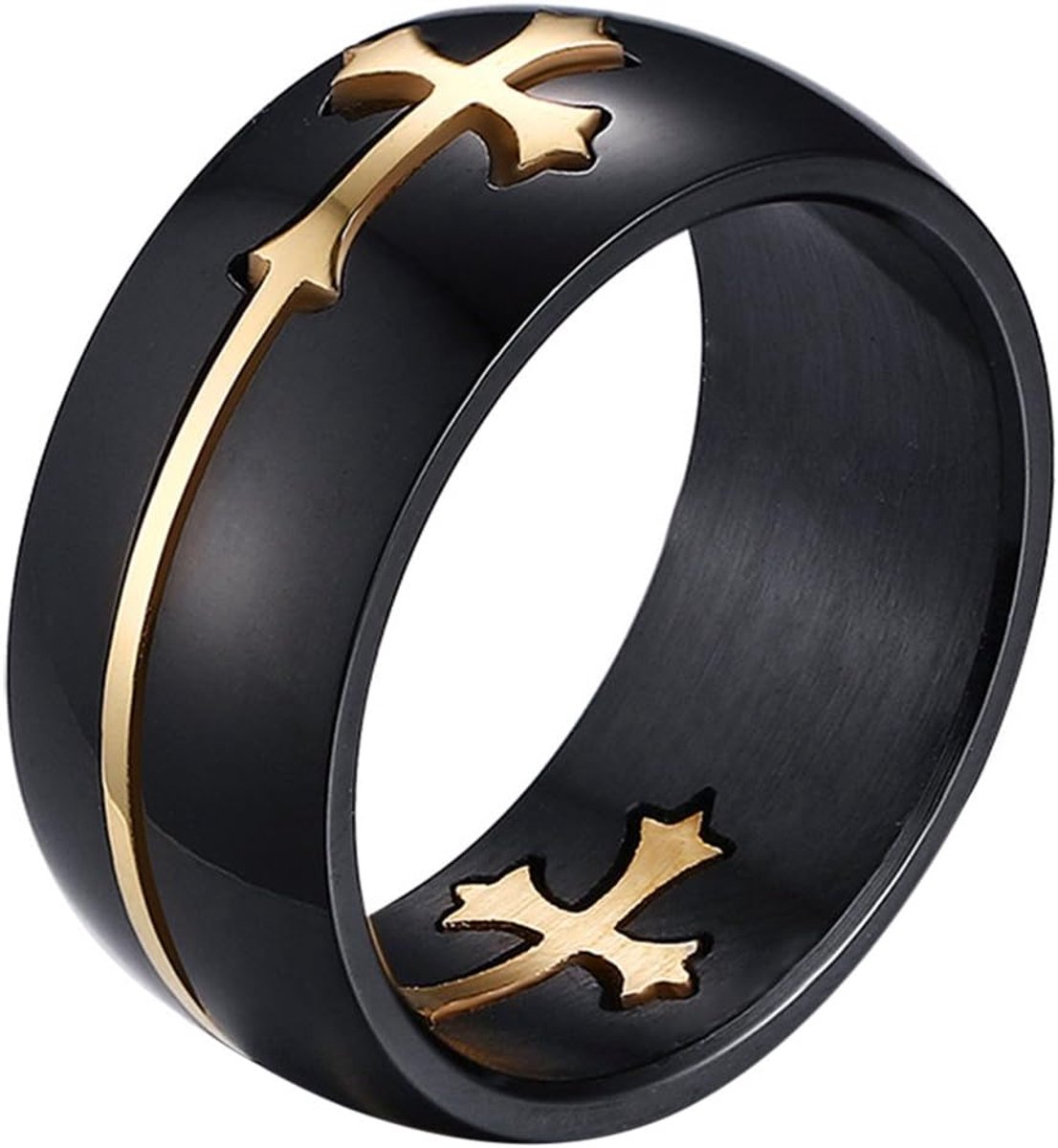 Dames heren roestvrij stalen kruisband ring
