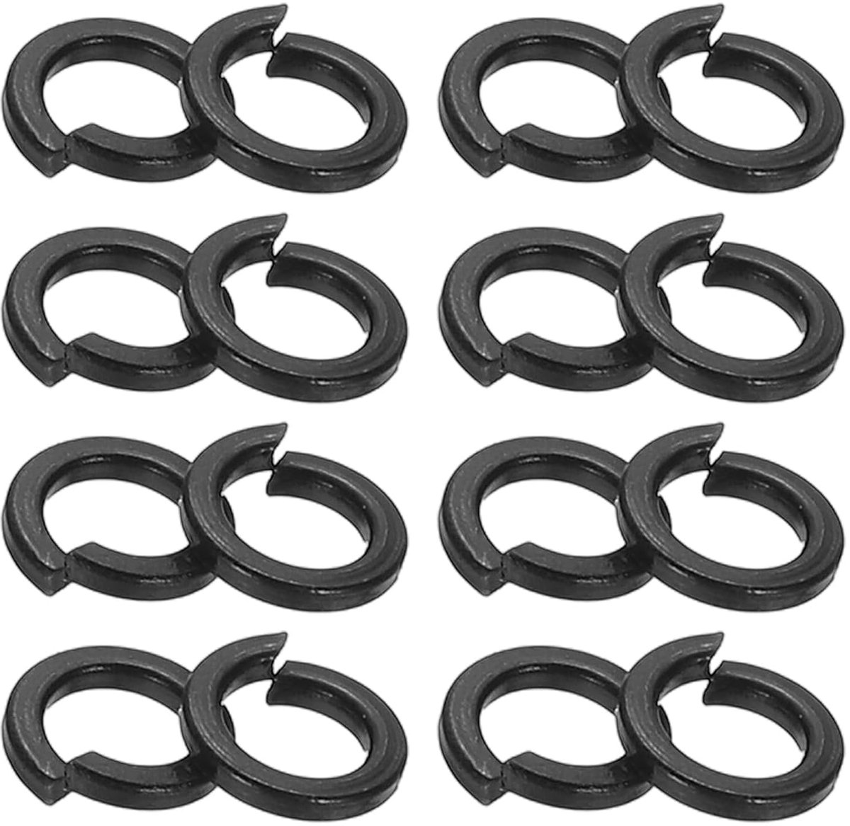 Borgringen, 180 stuks splijtbeveiligingsringen, 304 roestvrij staal, zwart, zinkcoating voor schroeven, bouten, moeren, 3 mm x 4 mm x 1 mm