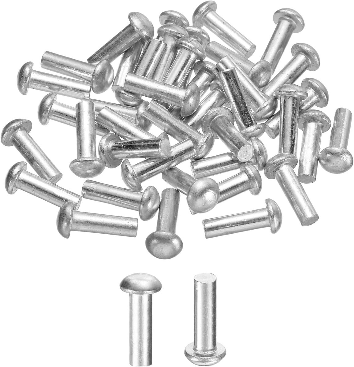 30 stuks halfronde klinknagels, volledig aluminium klinknagels, M5 diameter x 16 mm lengte, ronde kop aluminium bootsnieten voor reparatie van boten, machines, vliegtuigen, auto-industrie