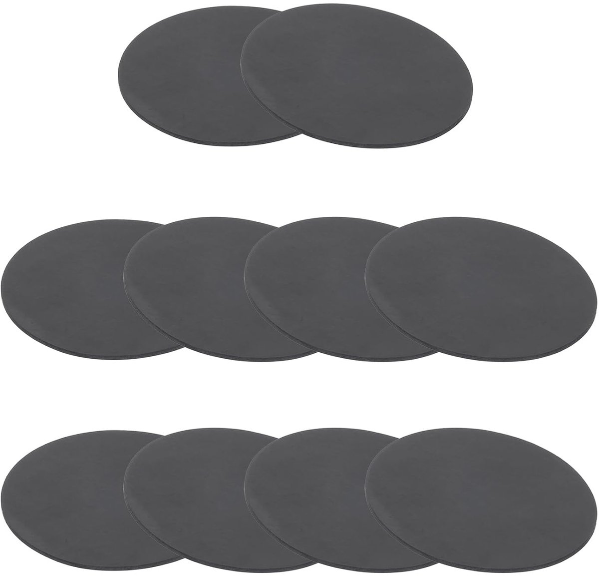 Rubber massieve schijven ringen, 10 stuks 60 mm OD x 1 mm dikke rubberen ronde pakking pad bussen spacer ring voor doe-het-zelf pakking ambacht, zwart