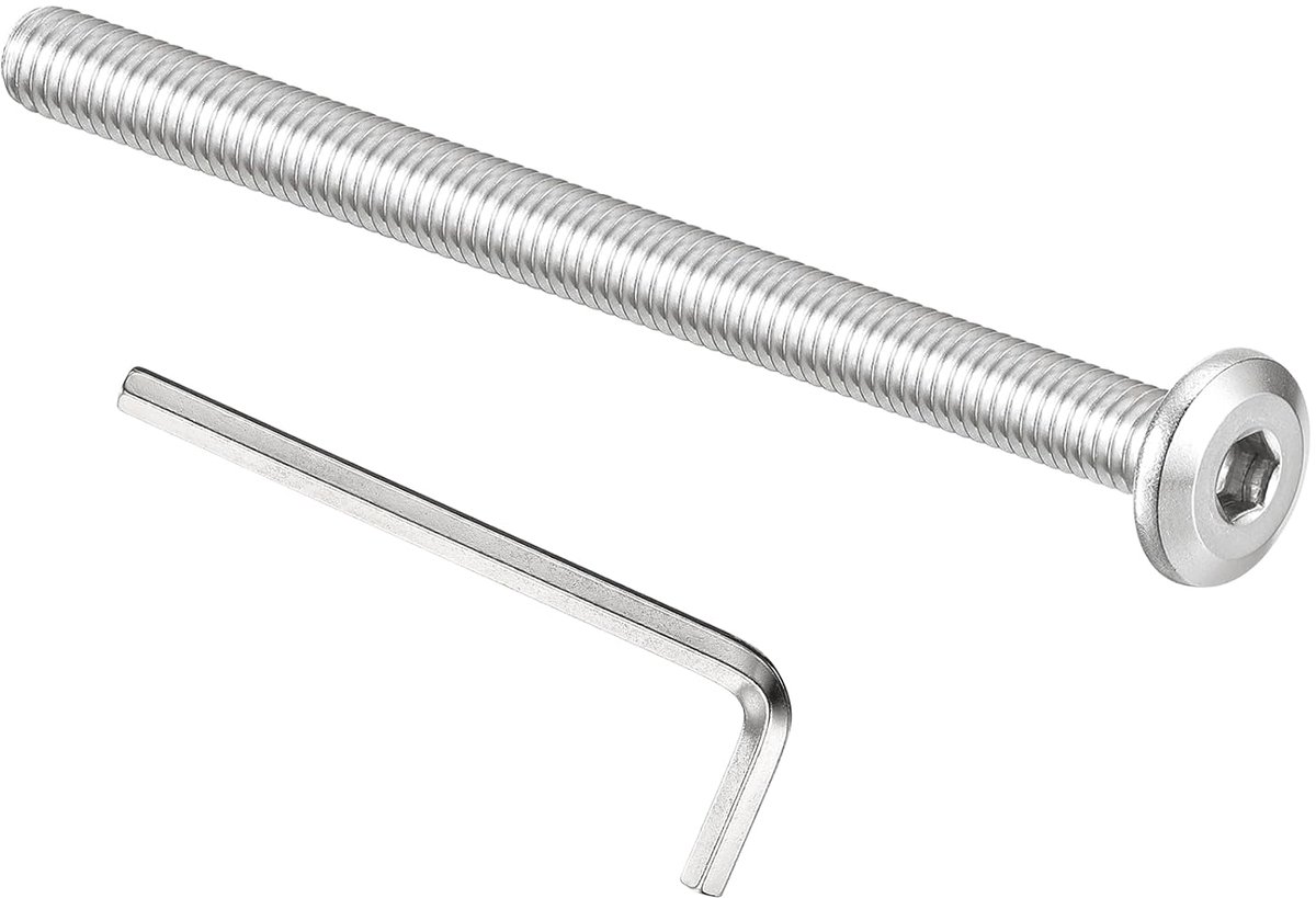 Cilinderschroeven, zeskant M6 x 80 mm, 10 stuks, van roestvrij staal, 304 18-8, met inbussleutel voor reparaties van bedden en stoelen, scheepsmontage, industrie, mechanica, kleur zilver