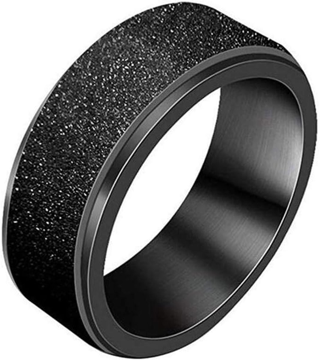 Womens roestvrij stalen spinner ring zand blast afwerking bruiloft band 6MM/8MM