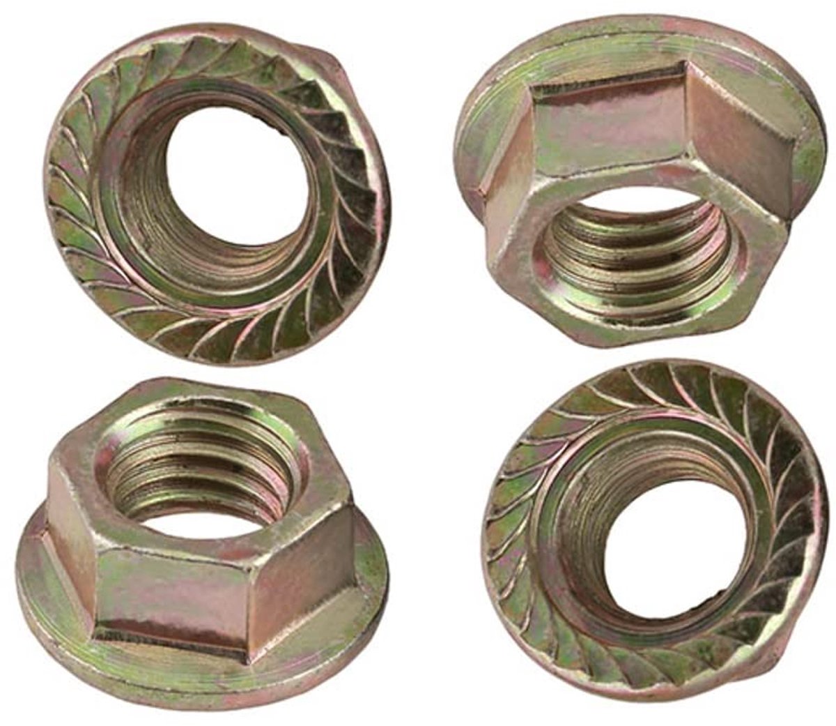 gegalvaniseerd getande zeskantflensmoeren Borgmoeren M12, 6 Pack