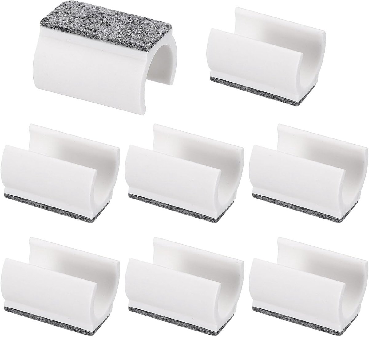 25 mm rechthoekige stoelpoothoes met viltkussen, 8 stuks glijd soepel, geen krassen, geen lawaai meubelpoten, hardhouten beschermers tips, vloerglijders buisdoppen voor kantoor thuis, wit