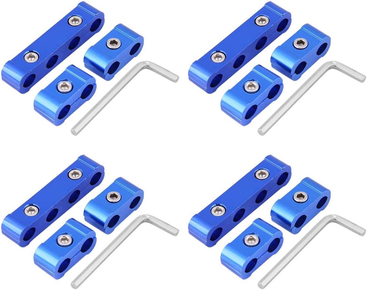 12 Stks Aluminium Gevlochten Motor Bougie Draad Slang Separator Klem Fitting Kit voor 8Mm 9Mm 10Mm
