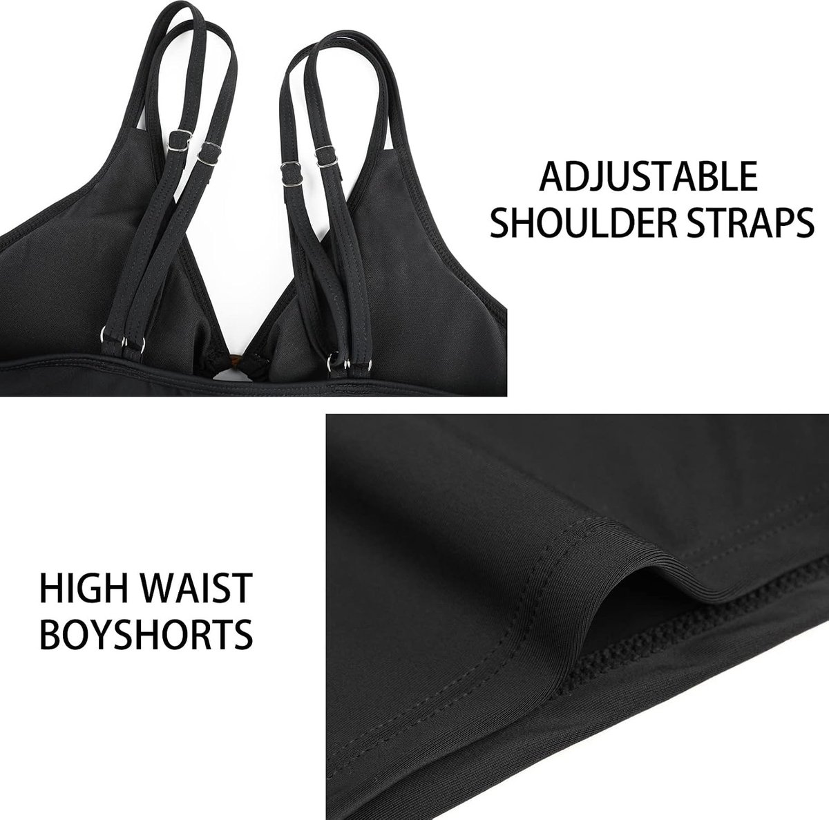 2-delige tankini voor dames, badpakken, dubbele schouderbanden, bedrukte top met boyshort, badmode, badpak