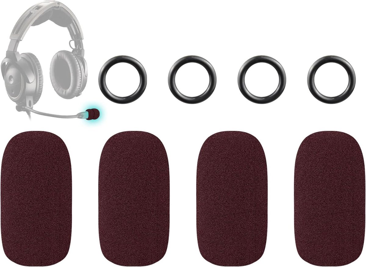 Vervangende Microfoon Bedekking voor Bose Aviation X A10/A20/A30 Luchtvaarthoofdtelefoon, Microfoon Sponsfilter, 4-Pack Schuimrubberen Bedekking, Windscherm