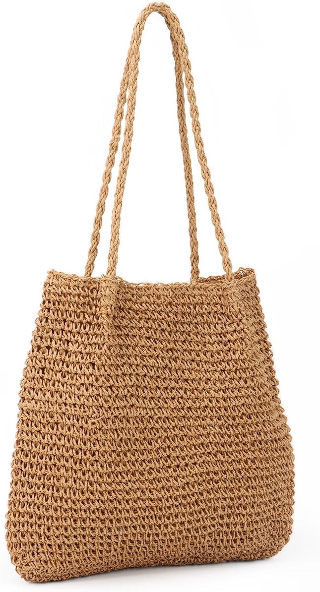 Strandtassen van stro voor dames, zomerstof, schoudertas, grote strandtas voor de vakantie