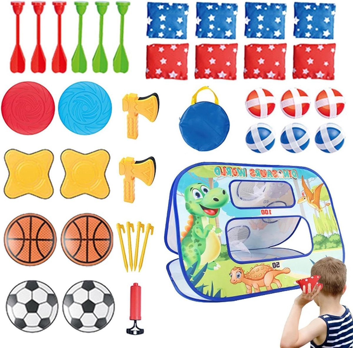 Zitzak Toss Spel - Gooispel Kinderen - Actief Buitenspelen - Versterkte Randen - 82x60x52cm - Multicolor