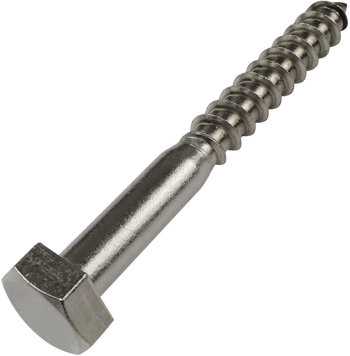 Houtschroeven zeskantkop trekschroef Ø10x90mm zelftappend - DIN 571 - van roestvrij staal A2