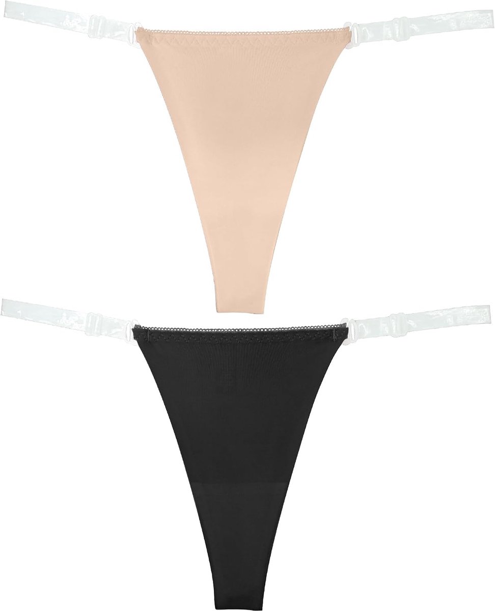 G-string voor dames, sexy transparante slipjes, verstelbare slip, onzichtbaar, naadloos ondergoed, lage taille, 2 stuks