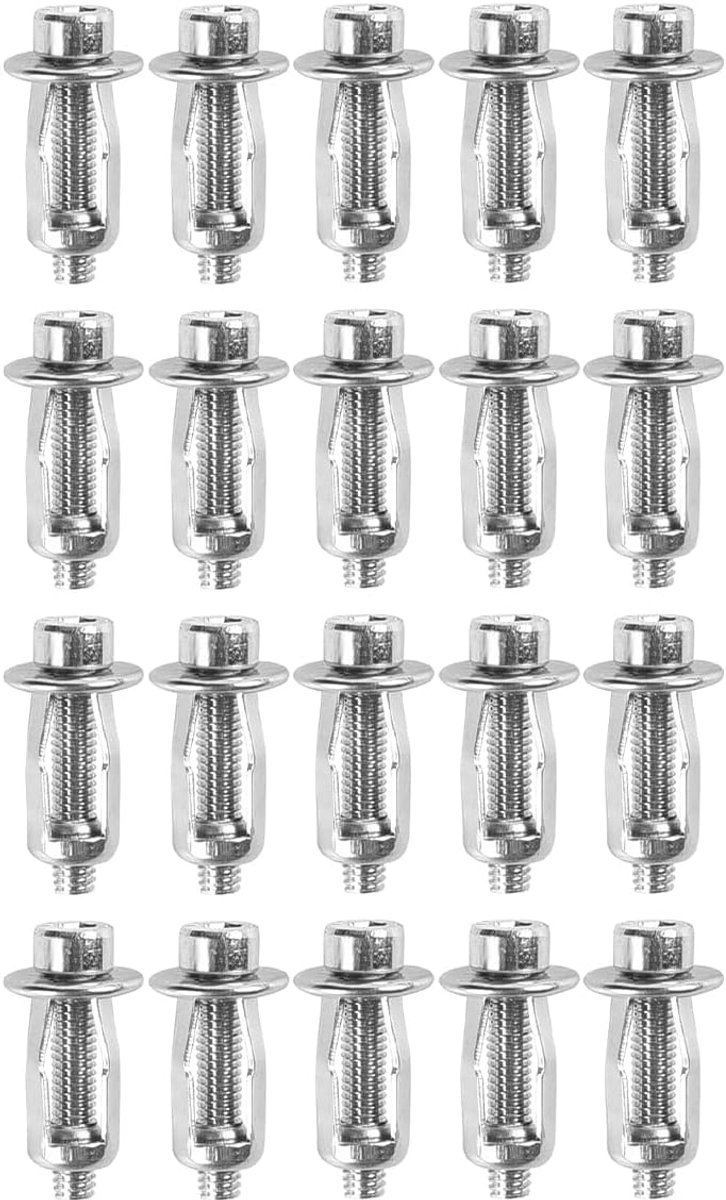 20 stuks zeskantkopschroef M5X25 van koolstofstaal en roestvrij staal, 18 mm huls voor montage van metalen, kunststof en aluminium platen
