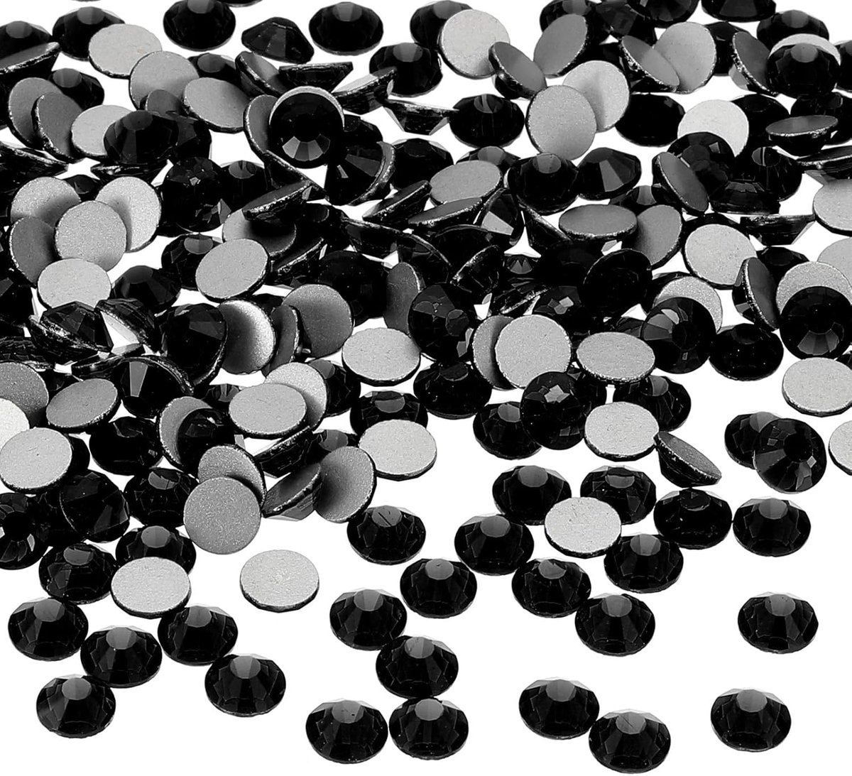 400 stuks SS30 ronde platte achterkant kristal 6,3-6,5 mm glazen strass steentjes edelstenen diamanten voor doe-het-zelf ambachten kleding schoenen nail art decoratie, zwart