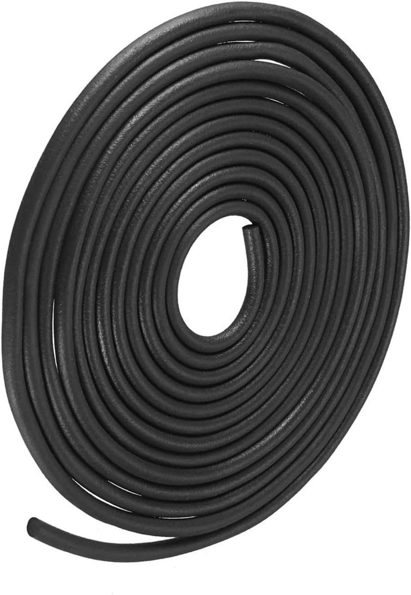 Schuim rubber weer afdichting strips (3 mm diameter x 10 m lengte) 1 stuks EPDM rubber, ronde afdichting strips, voor reparatie van deuren, zwart