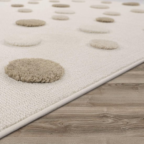 Home Vloerkleed Kinderkamer Gestippeld Speelkleed High-Low Effect Zacht Natuurlijke Tinten Onderhoudsvriendelijk Modern, Maat:120x160 cm — afbeelding 4