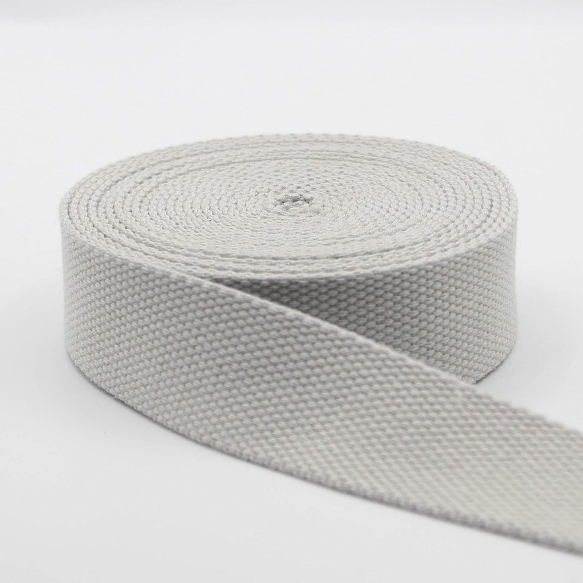 5 m zware katoenen riem, dik, lichtgrijs (02), 4 cm