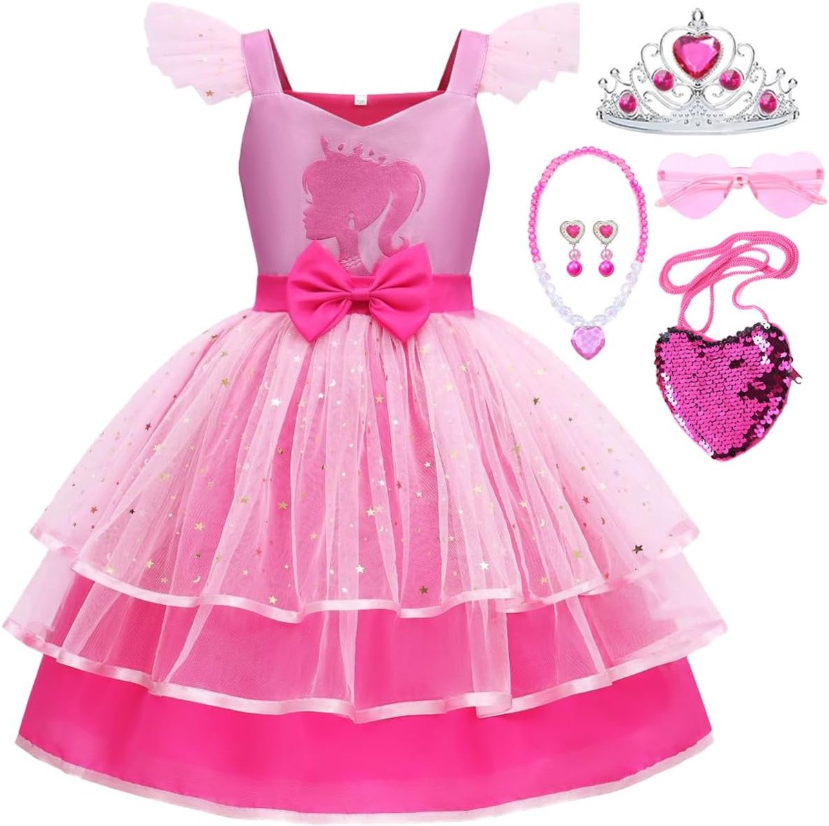 Roze Verkleedkostuum Kinderen Verkleedkostuum met Accessoires Voor Kerst Carnaval Vermomming