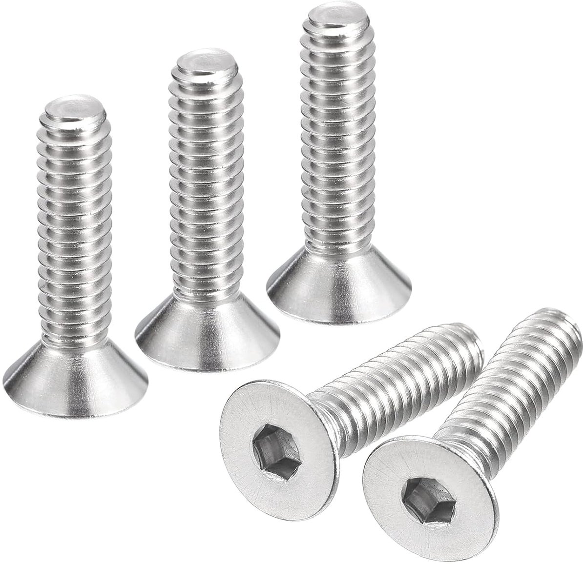 20Stk 1/4-20x1" platte kop Senkkopf stopcontact dop schroeven 304 roestvrij staal zeskant stopcontact platte kop schroeven Senkkopf bouten