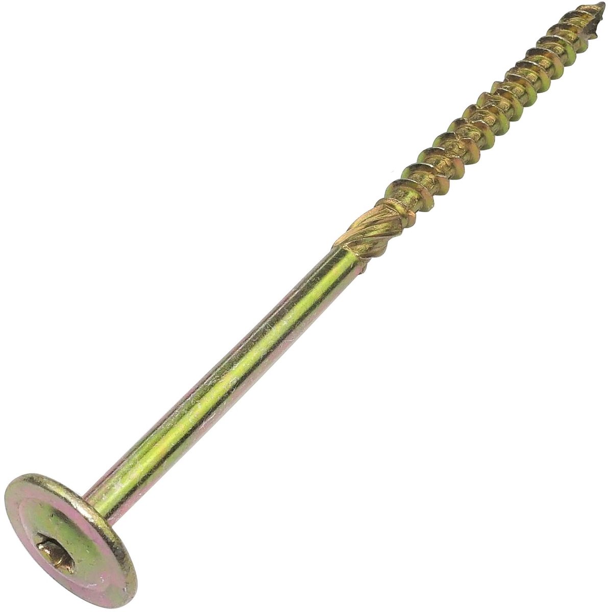 Houtschroeven Ø8 x 160 mm - brede lenskop - steraandrijving ❁40 - messing staal - C48365