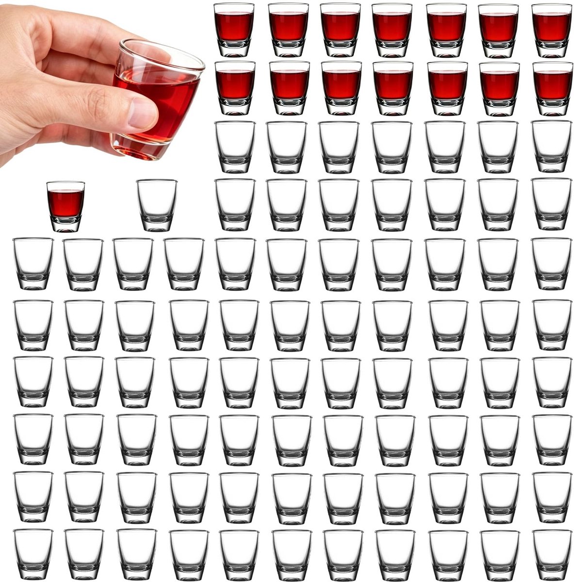 Borrelglazen 48 stuks - klein 30 ml - eiervormig glas - ideaal voor shots - SnelShoppen