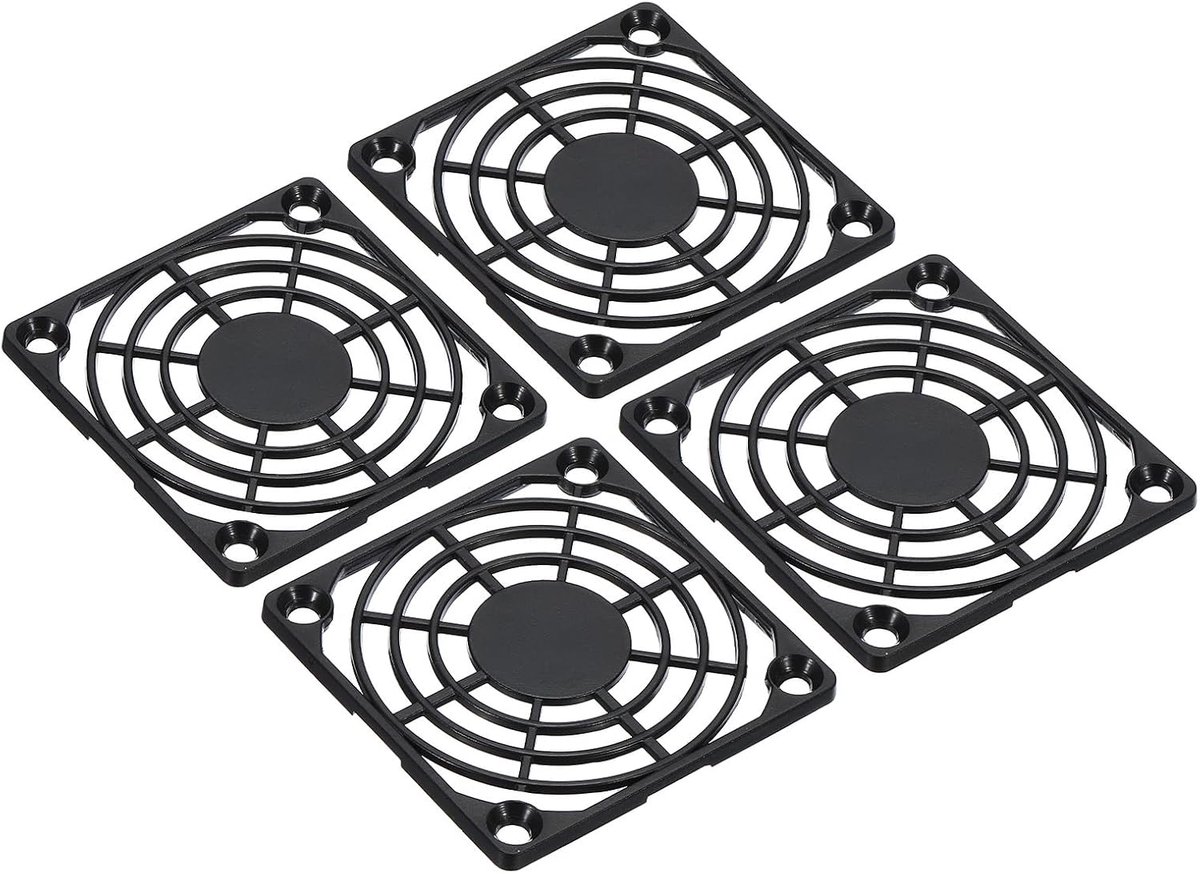 Set van 4 ventilatorroosters, ABS-kunststof, ventilatorbeschermingsafdekking, 60 mm, voor doe-het-zelf fans