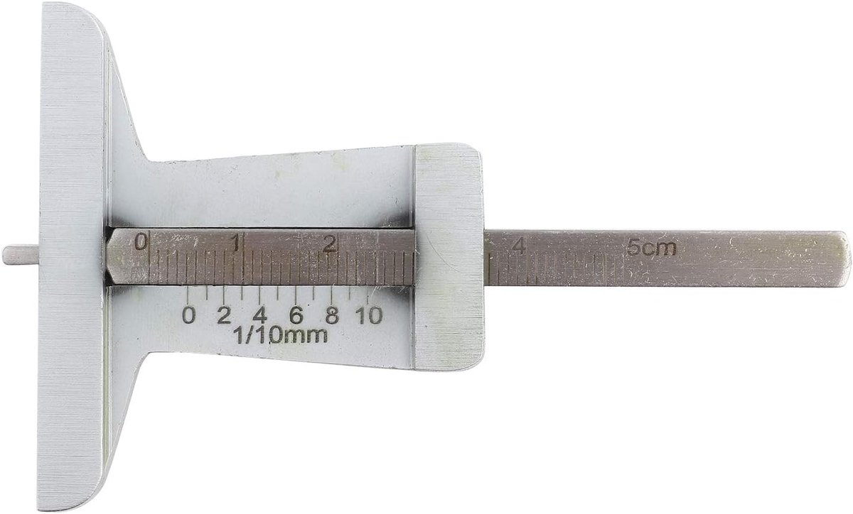 0-10mm Band Loopvlak Dieptemeter 0.1mm Nauwkeurigheid Profieldiepte Remklauw Roestvrijstalen Wiel Banddieptemeter voor Auto Vrachtwagen Motorfiets