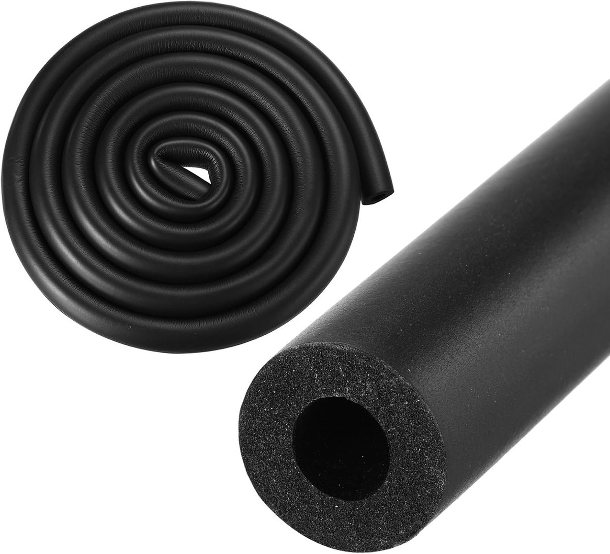 METERXITY Buis van het isolatieschuim van 10 mm, 10 mm 3/8 inch ID 20 mm 7/9 inch OD 2 m lengte, zachte flexibele schuimbuis, schuimisolatie voor handvatsteun/gitaarstandaard/dakrekken [zwart]