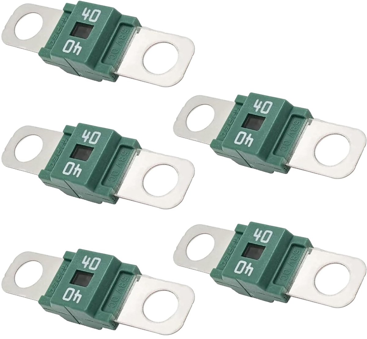 Hoogstroomzekeringen 40A, 40A, paars, voor auto, bus, vrachtwagen, caravan, bouwvoertuigen (5 stuks)