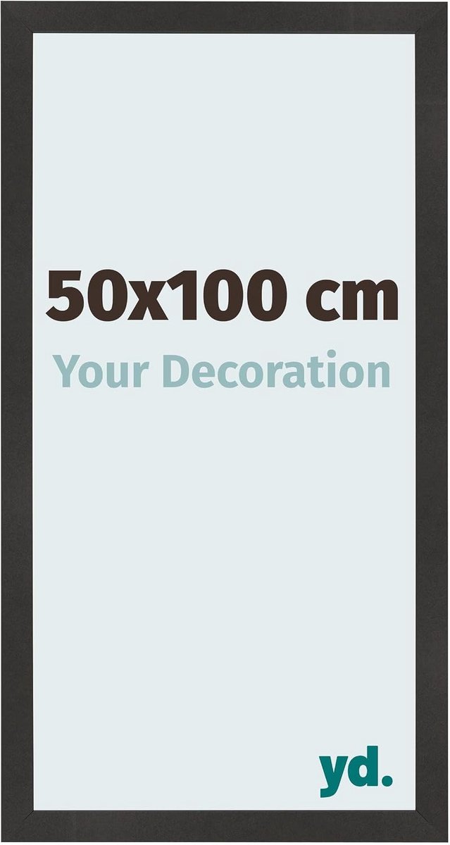 Fotolijst 50x100 cm - Zwart Mat - MDF met Acrylglas - Anti-reflex - Ideaal voor foto’s en kunst - SnelShoppen